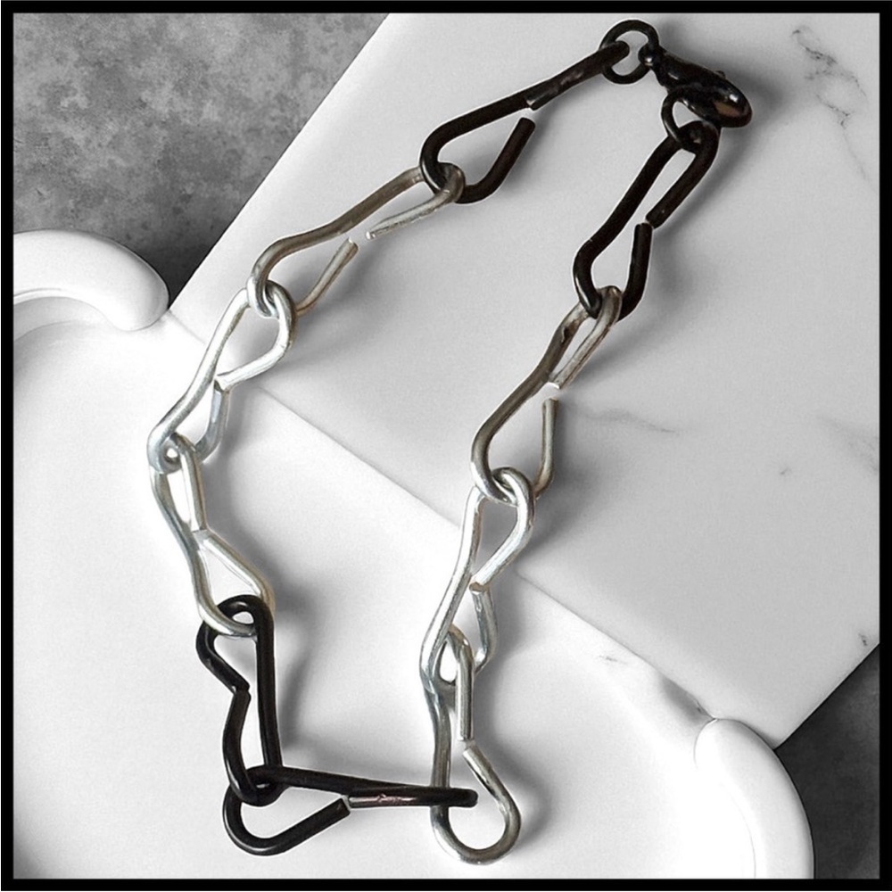 5 For $25💫Alternative Silver and Black Chain Links Bracelet